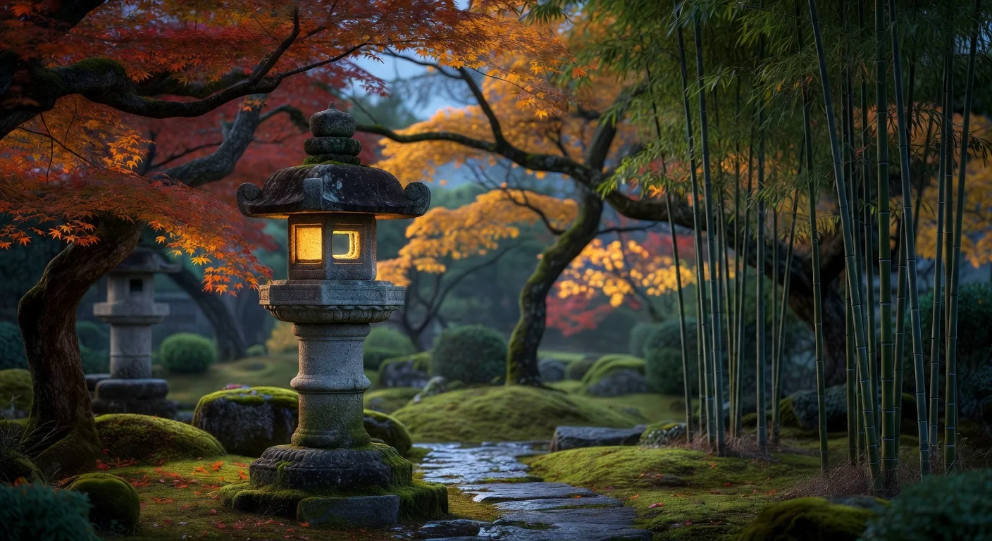 Stone Lantern at Dusk